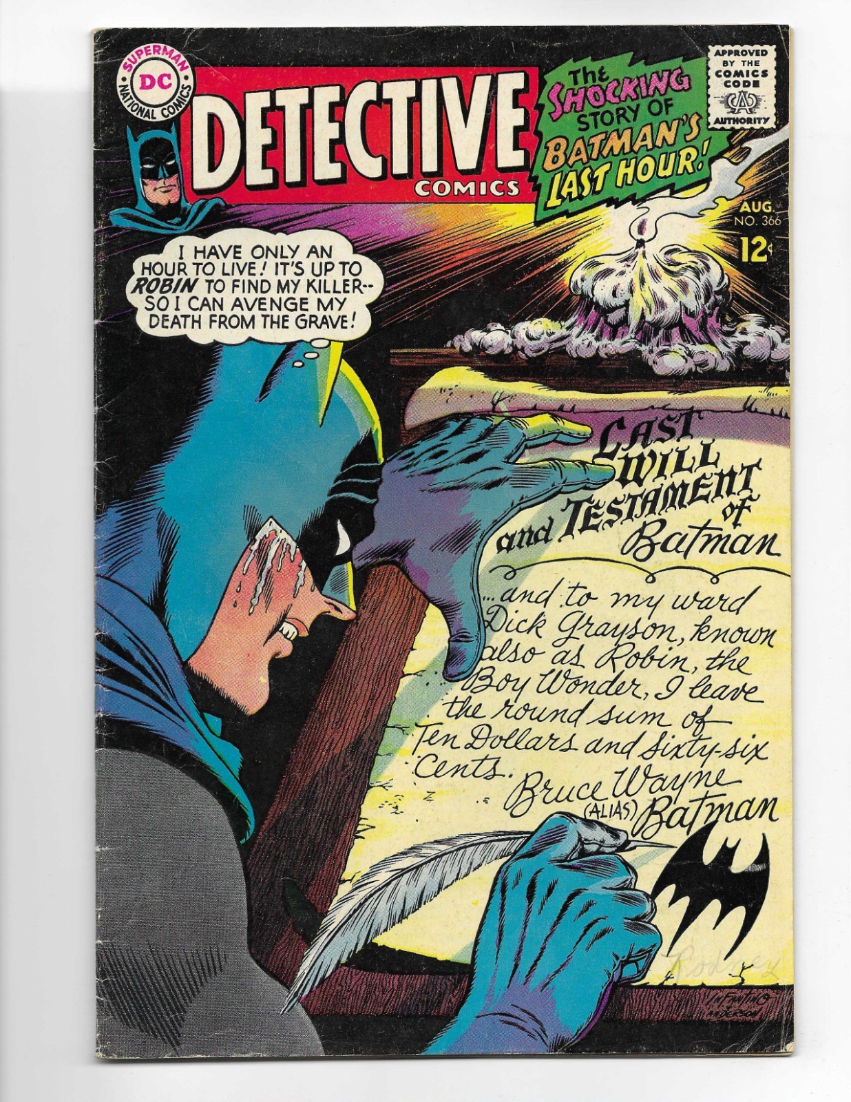 Detective Comics 366 1967 DC Comics VG+ 4.5 Batman Robin Elongated Man Alfred