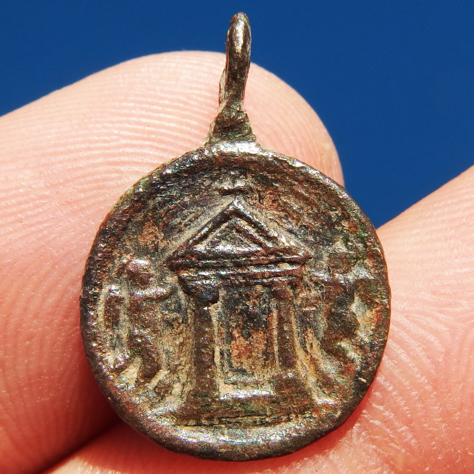 UNIQUE 1600s ARCHANGEL GABRIEL ANNUNCIATION MEDAL ANTIQUE JUBILEE YEAR PENDANT