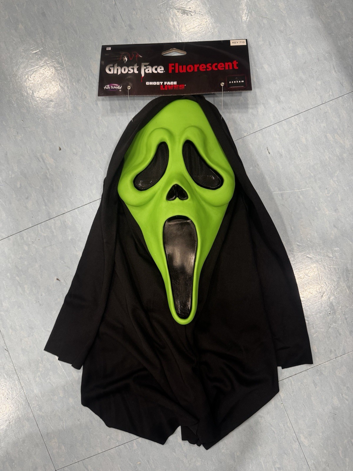 FLUORESCENT GREEN Tagged Scream Ghostface Fun World Mask 2019 Run Neon Halloween
