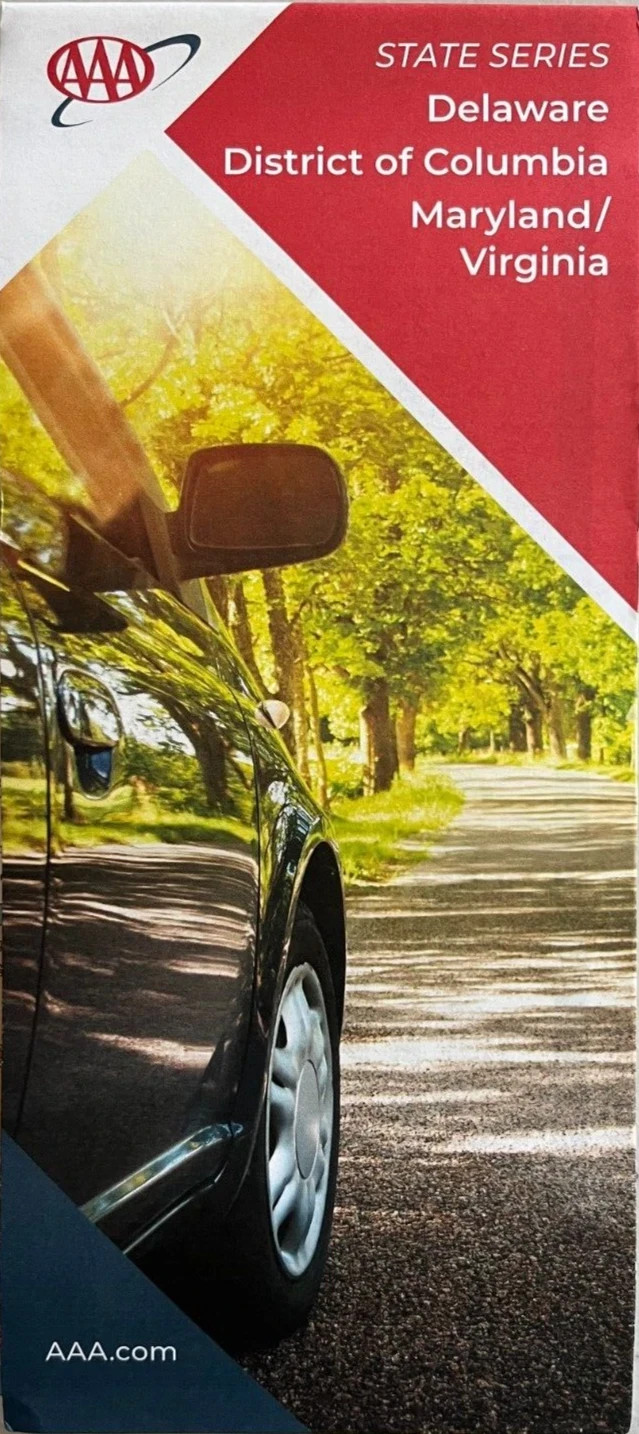New AAA DELAWARE WASHINGTON DC MARYLAND VIRGINIA STATE ROAD MAP   LATEST 2024