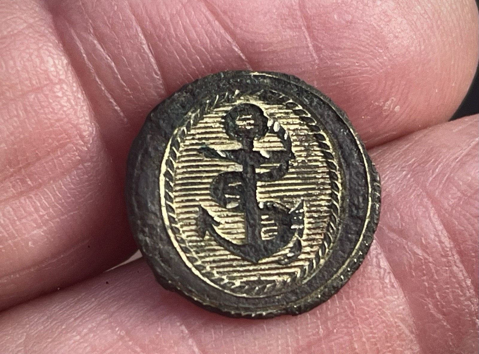 Royal Navy Anchor Cuff Button War of 1812 Napoleonic Detecting Find Charleston