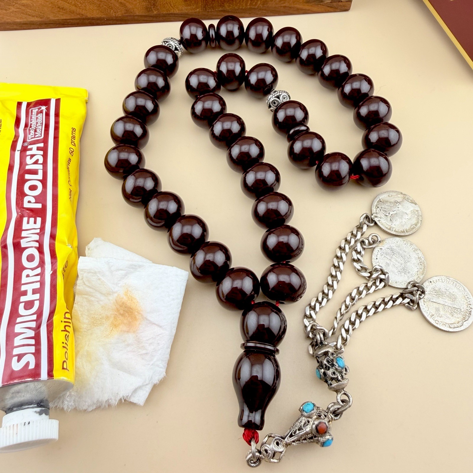 VTG Collectible Faturan Islamic 33 Bead Tasbih  مسبحة مسباح فاتوران قديم N965