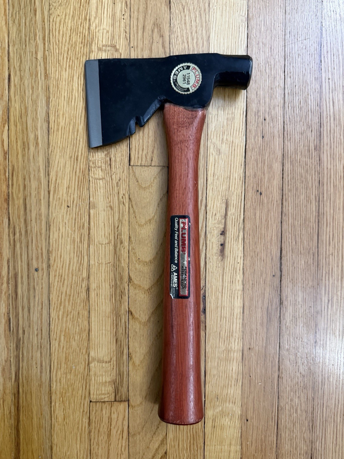 Vintage Plumb Permabond Carpenters Hatchet Axe Wood Handle NOS NEW