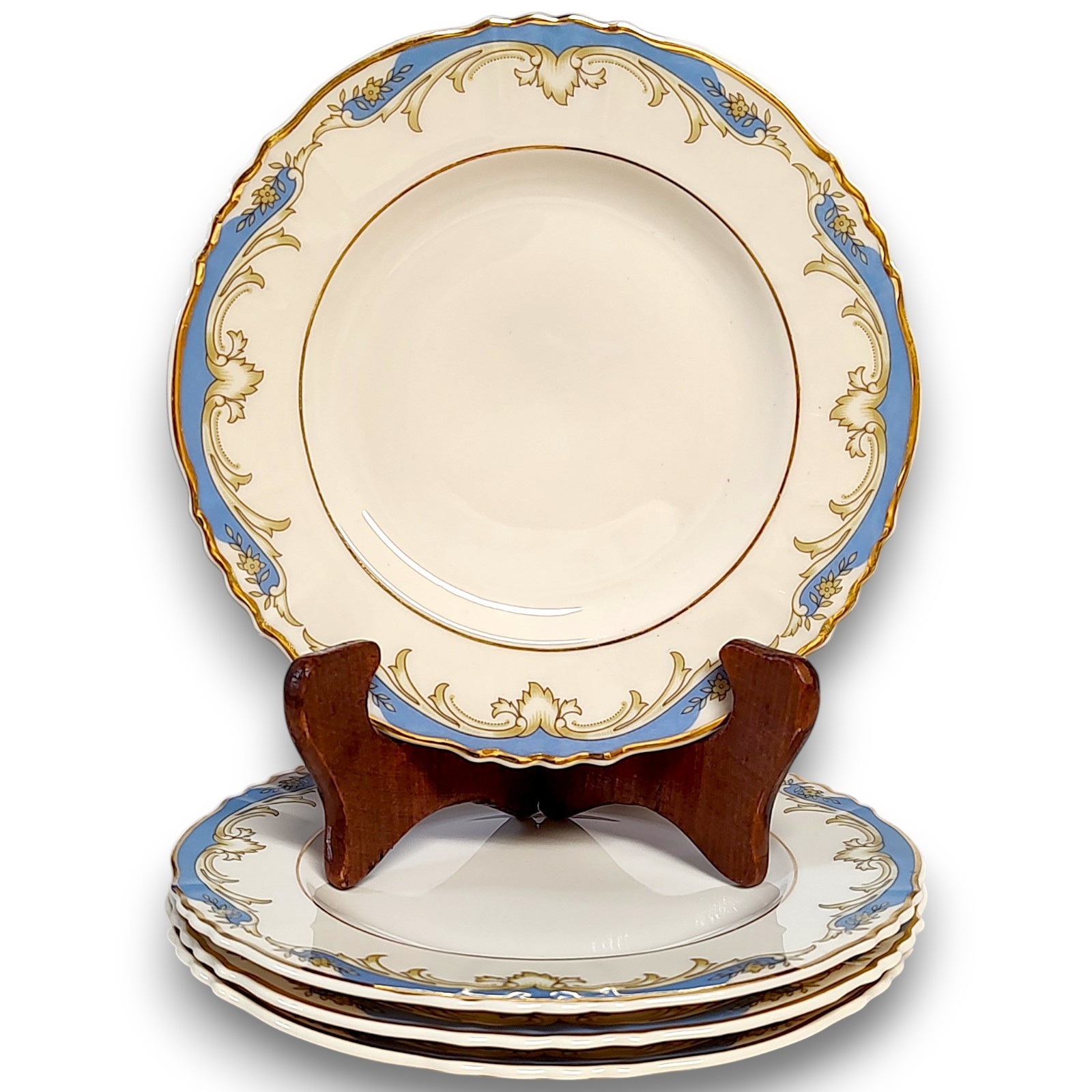 4pc Vintage Syracuse China Carvel Federal Shape Bread & Butter Plate Set 6 3/8\