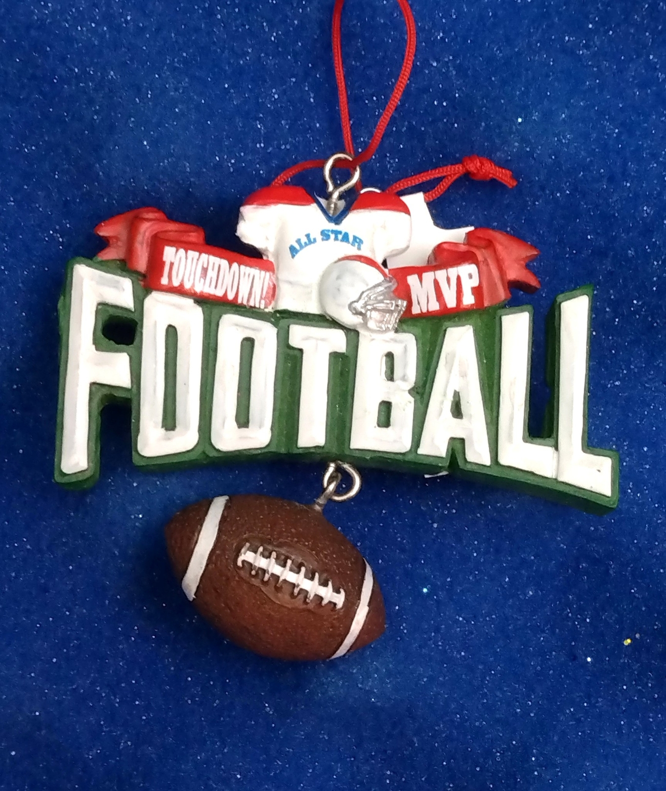 FOOTBALL FANS FOOTBALL CHRISTMAS ORNAMENT NEW