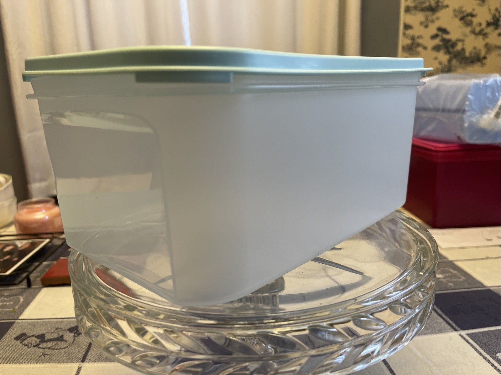 Tupperware Modular Mates Rectangular 2 Container-skye blue seal