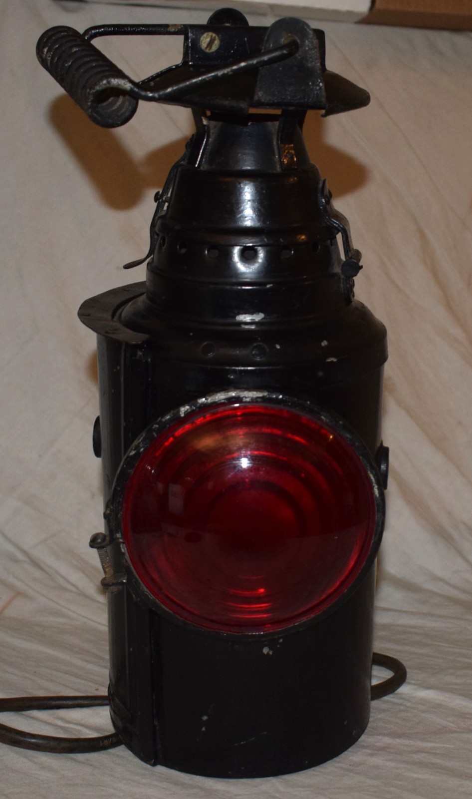 Vintage Dressel Signal Lamp / Lantern Single Lens Red - Electric Working