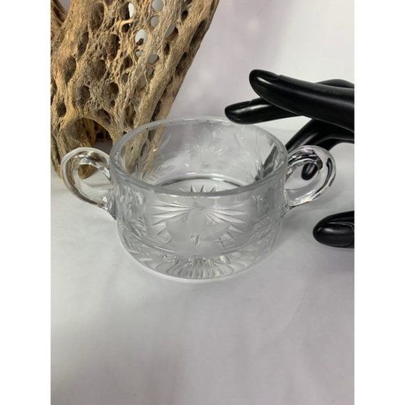 Vintage 40s HEISEY Etched Open Sugar Dish Bowl 5.25