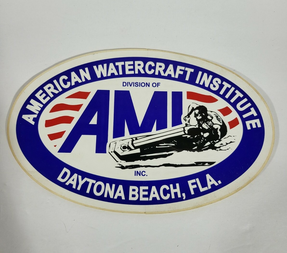 Vtg American Watercraft Institute Division of AMI Sticker Decal Daytona Beach FL