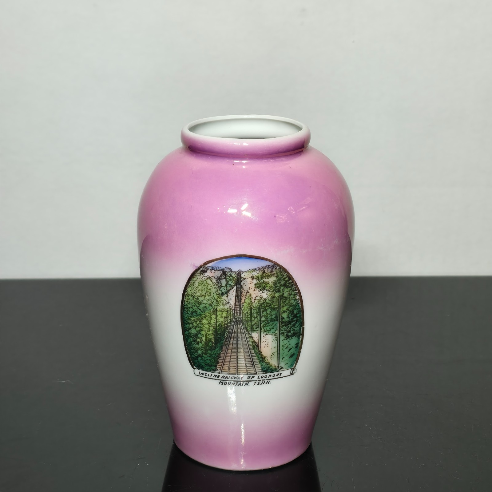 Antique c1920 Jonroth Studios Germany Lookout Mountain Incline Railway Vase Antique c1920 Jonroth Studios Germany Lookout Mountain Incline Railway Vase