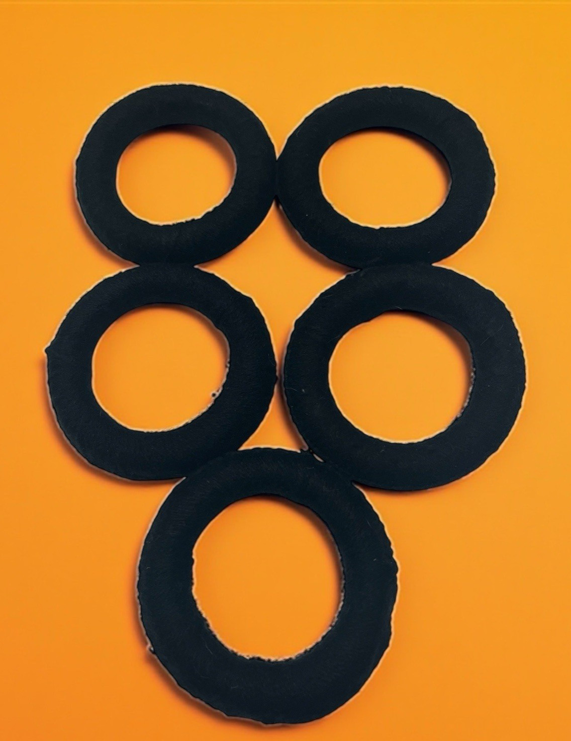 5 Mata Ortiz Pottery Olla Rings Hand Made Mexican Clay Black Yarn Mexico 3.5
