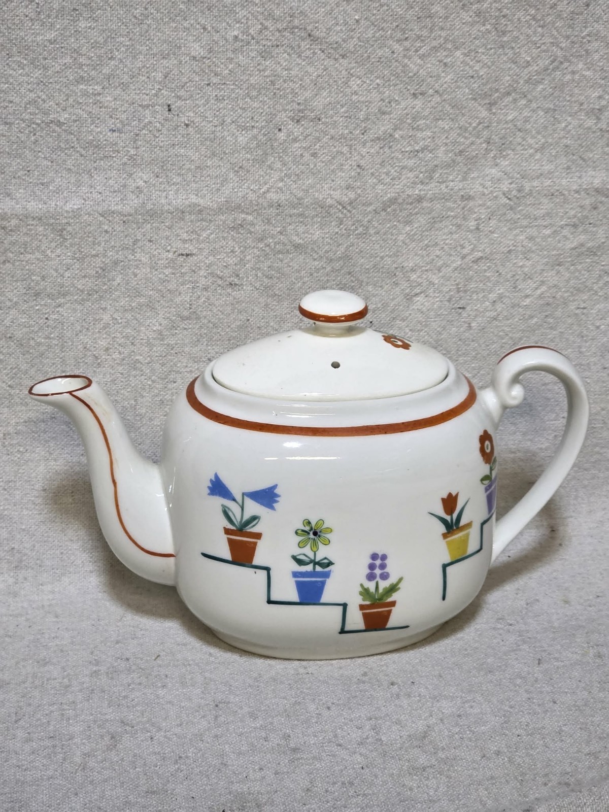 RARE Early Mid Century Art Deco Japan Posey Shop Style Teapot Pleasant Company.