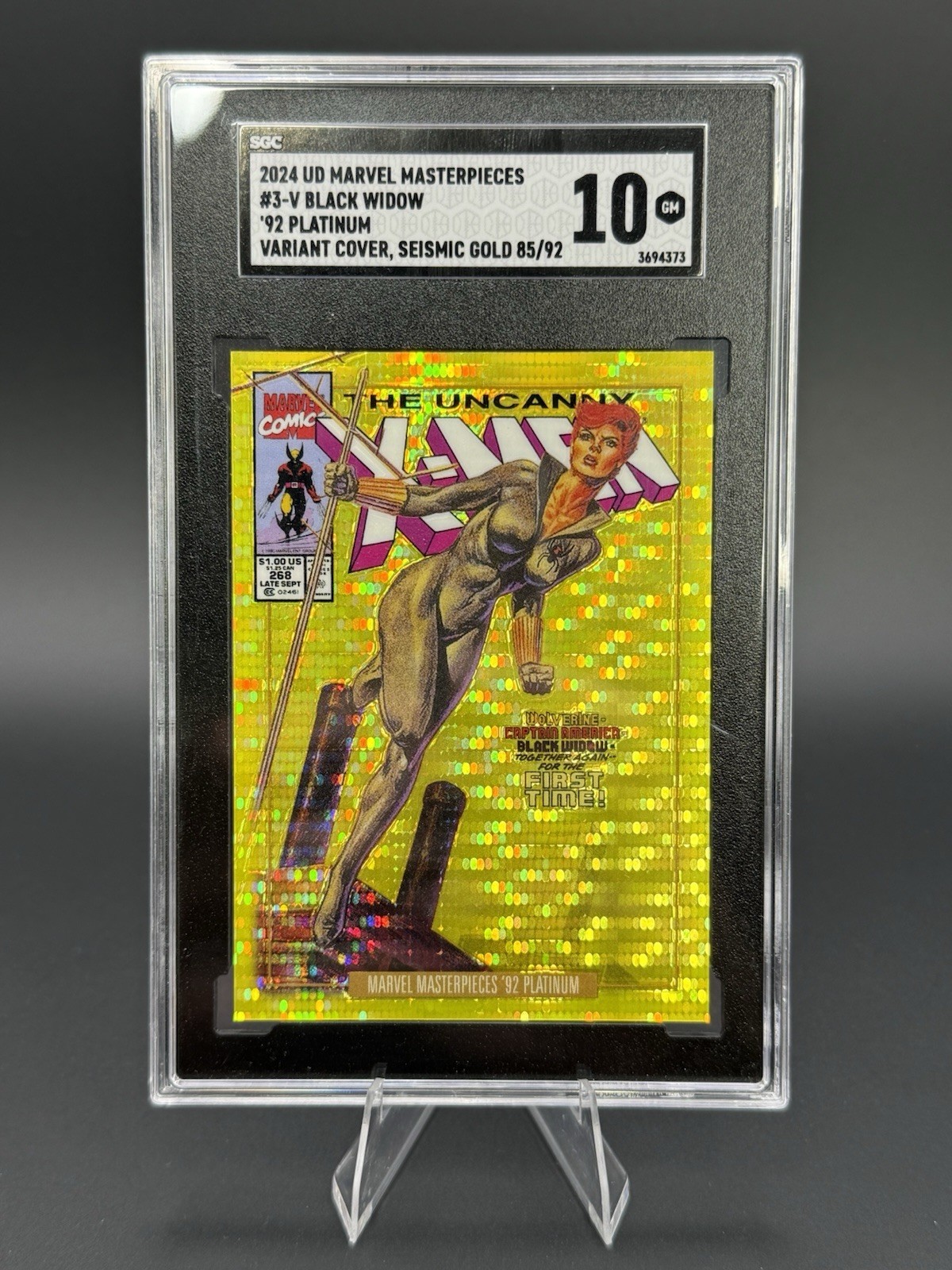 Black Widow - 2024 Upper Deck Marvel Masterpieces \'92 #3-V Seismic Gold /92