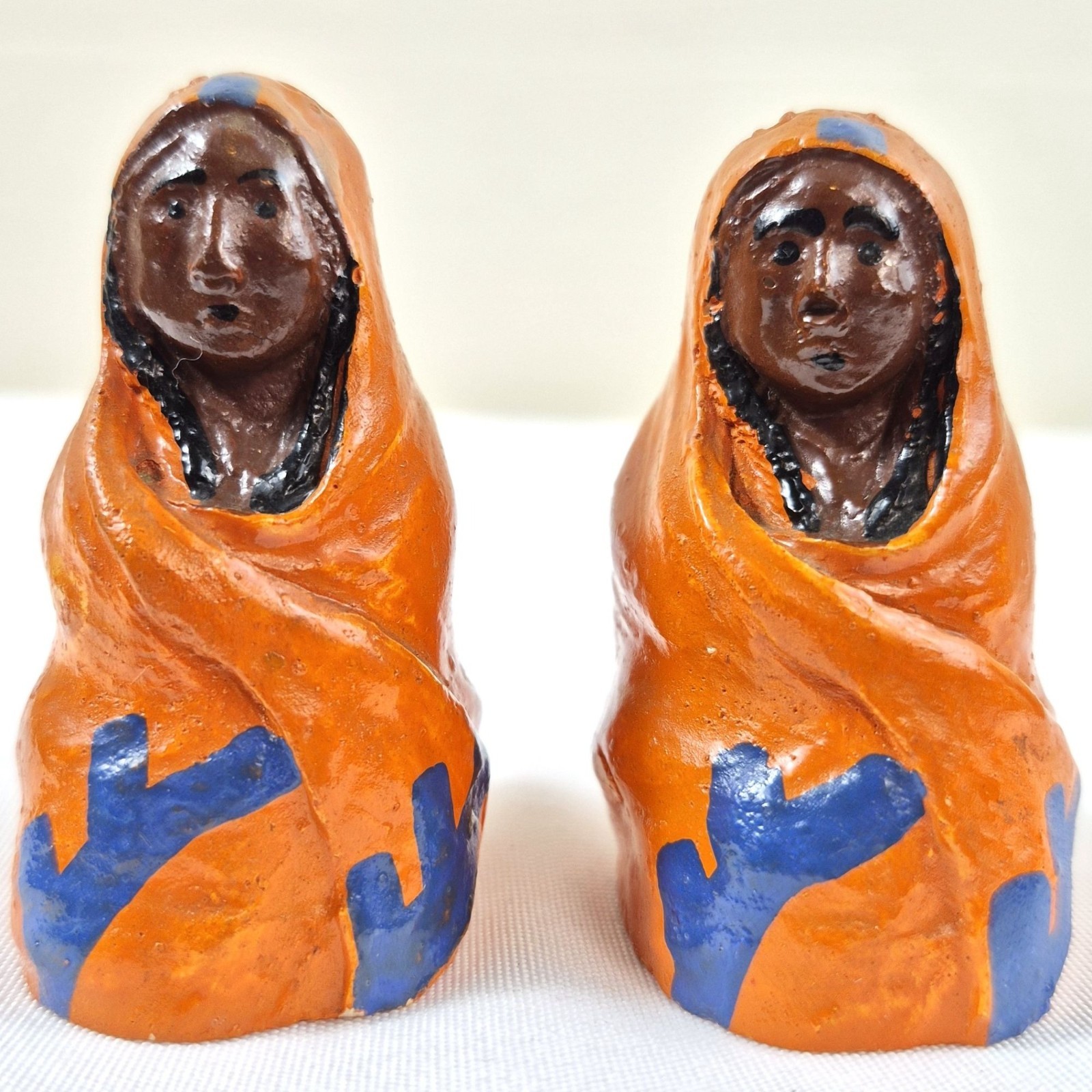 Vintage Native American Figural Salt & Pepper Shakers Southwestern Pair