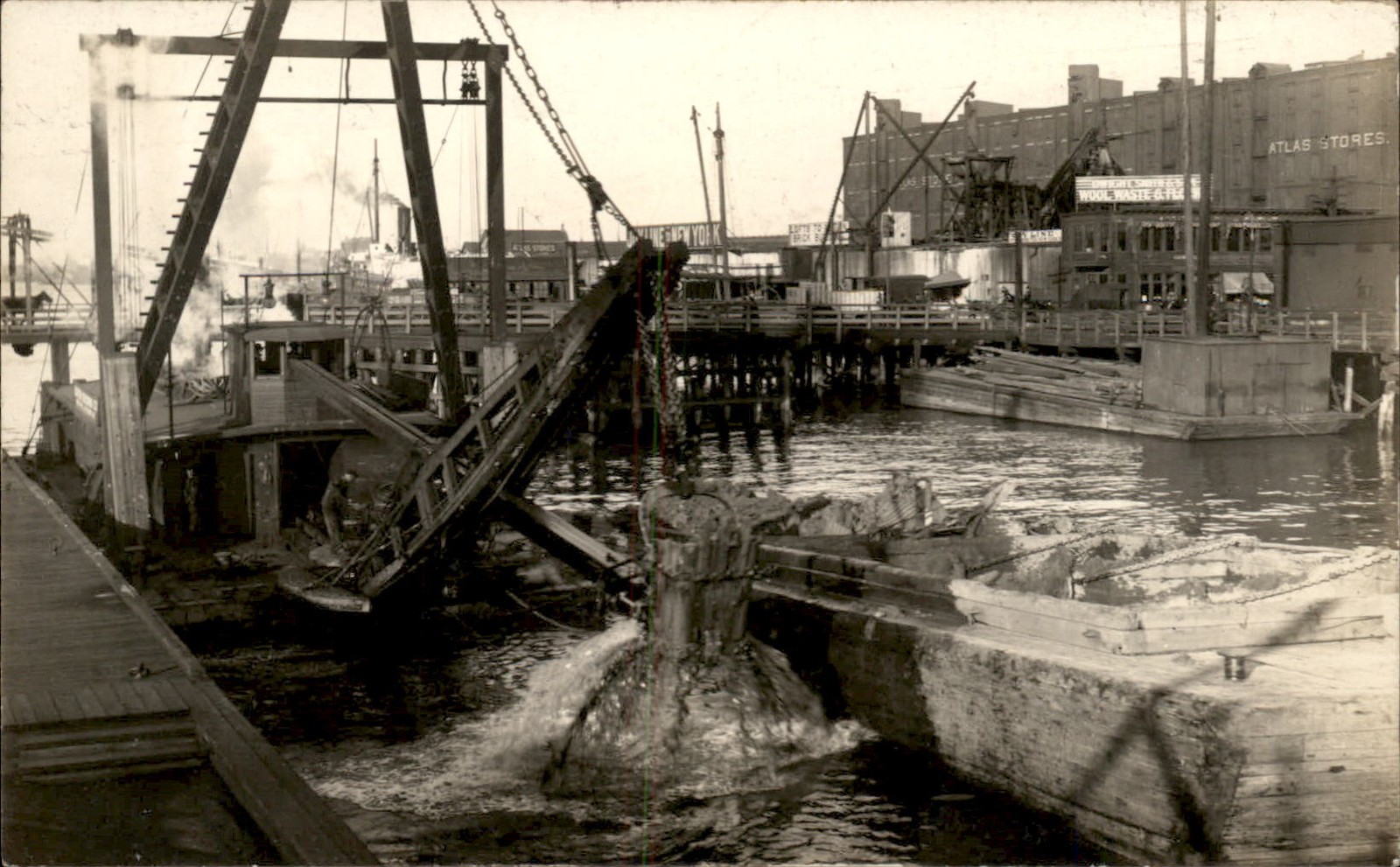 Providence RI or New Bedford MA Harbor  JOY LINE SIGN & Dwight Wool Waste Sign