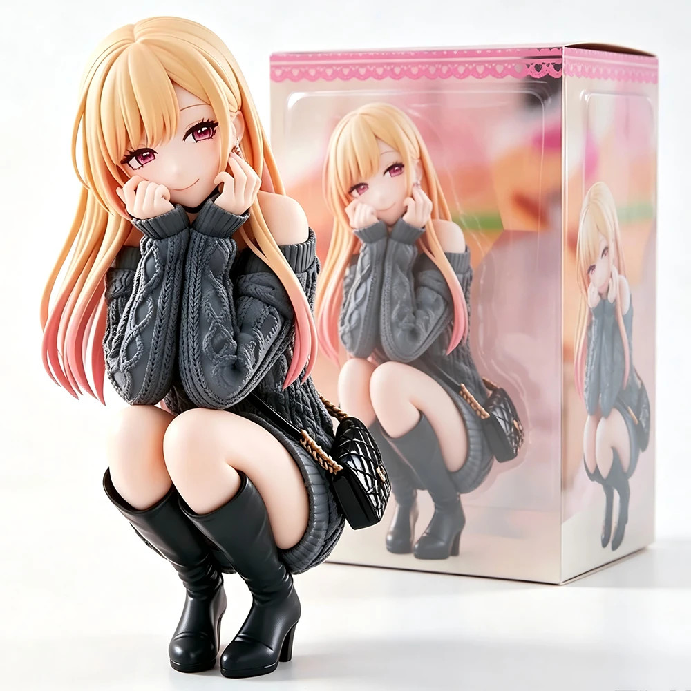 Anime Marin Kitagawa Squatting Pose 10cm PVC Figure My Dress-Up Darling Anime Marin Kitagawa Squatting Pose 10cm PVC Figure My Dress-Up Darling