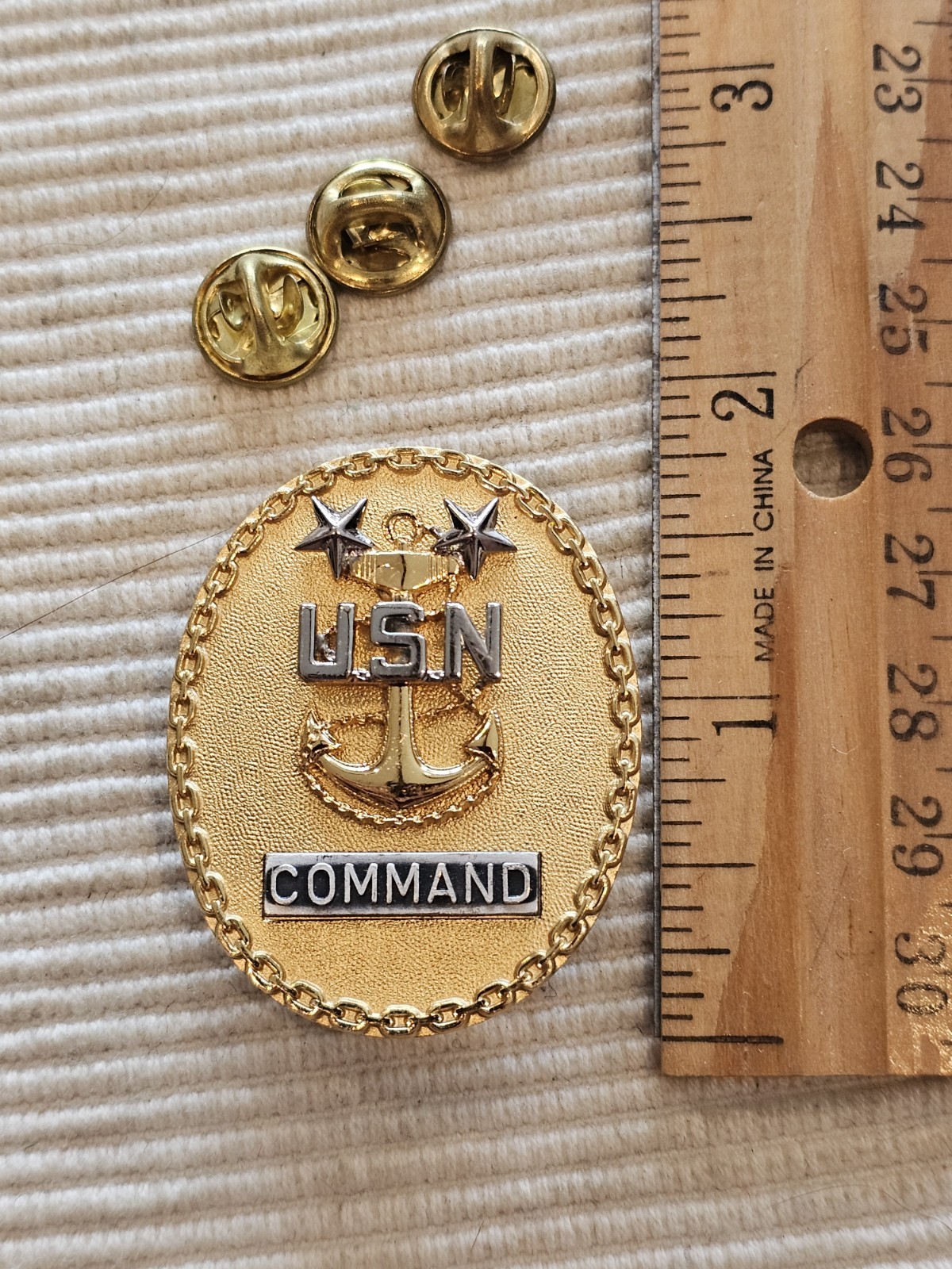 1960s 70s USN Navy Vietnam Cold War COMMAND Master Chief Uniform Badge L@@K