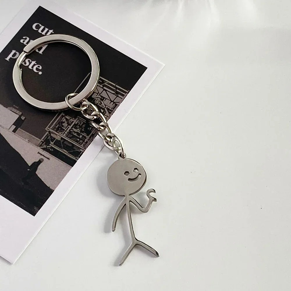 2 Pcs Funny Middle Finger Keychain Set Creative Gag Gifts for Couples Friends
