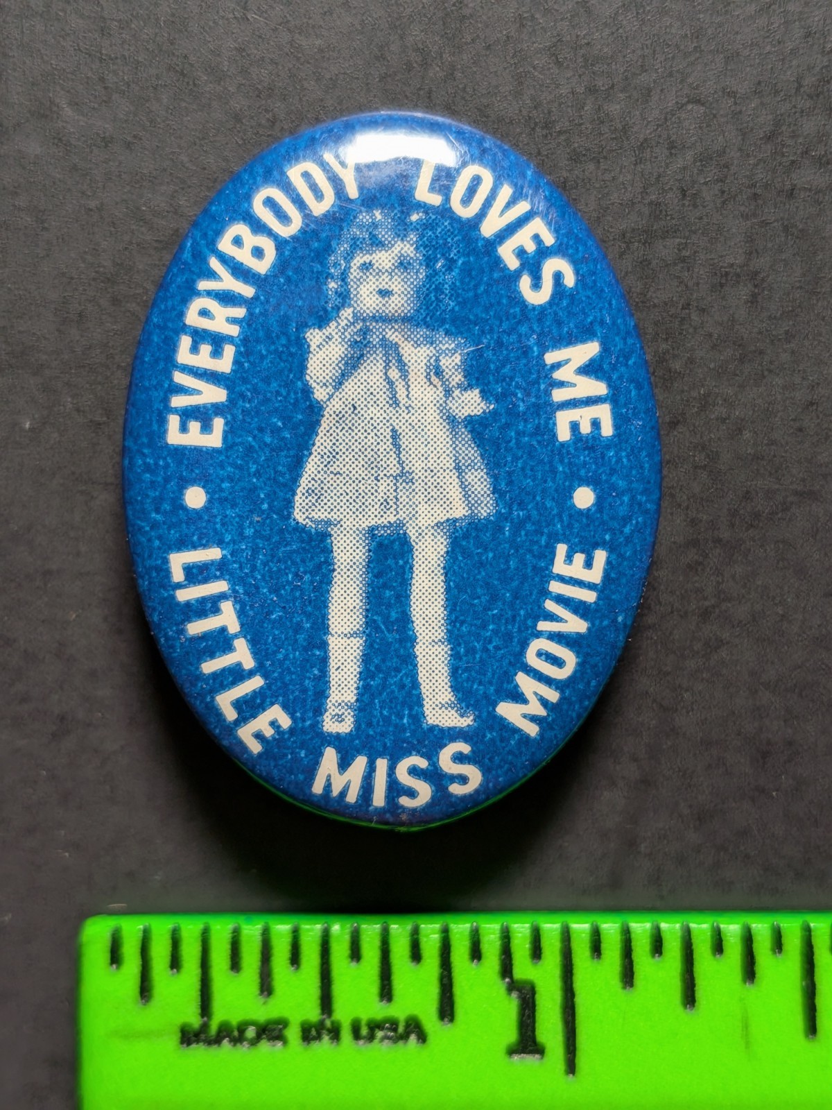 Vintage Shirley Temple Little Miss Movie Pinback Pin Vintage Shirley Temple Little Miss Movie Pinback Pin