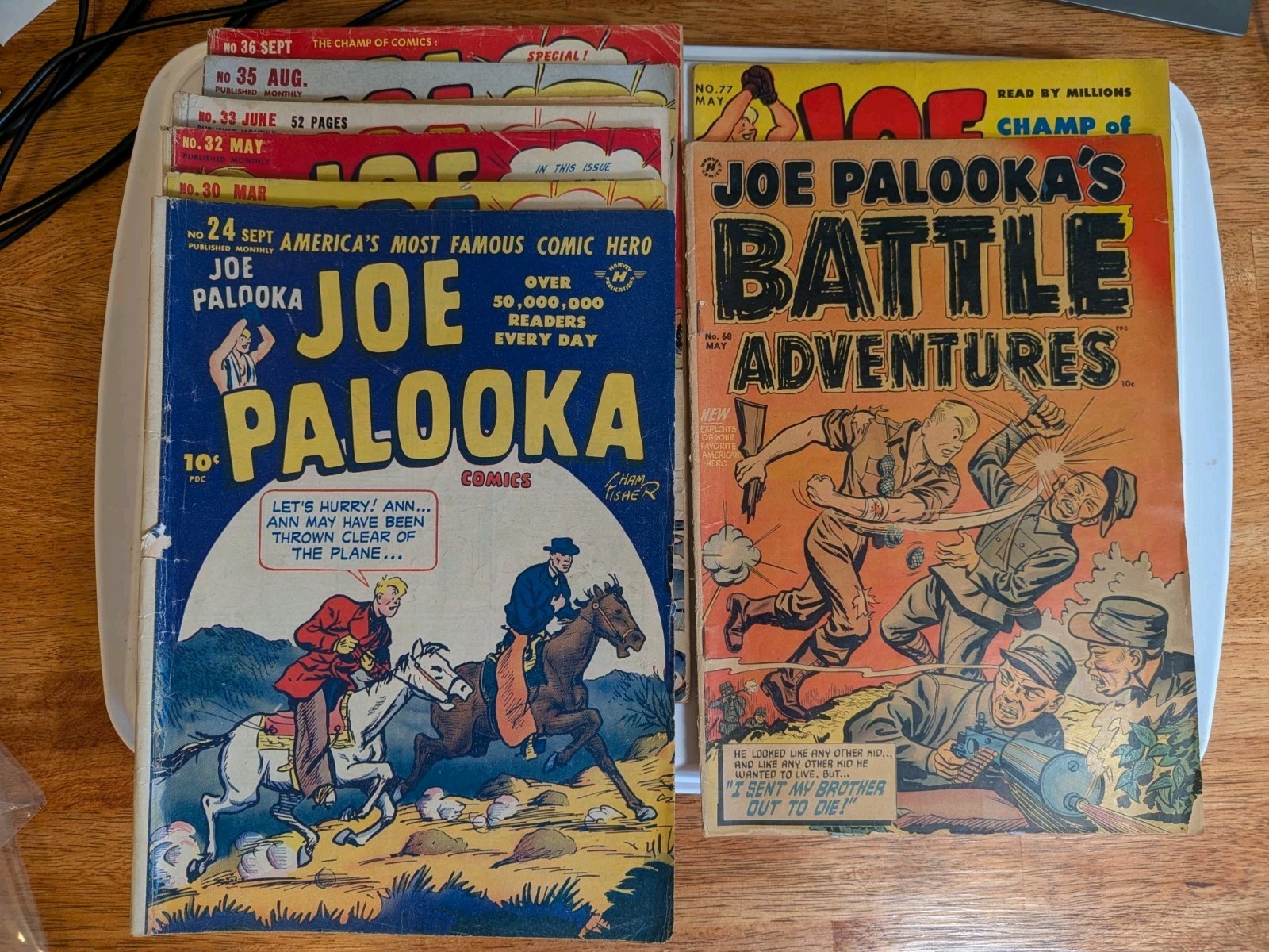 Joe Palooka Comics/Battle Adventures #24, 30, 32-33, 35-36, 68, 77 1948-1953