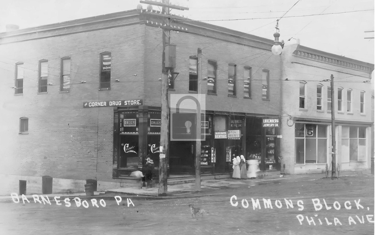 Commons Block Corner Drug Store Barnesboro Pennsylvania PA - 11x17 Reprint