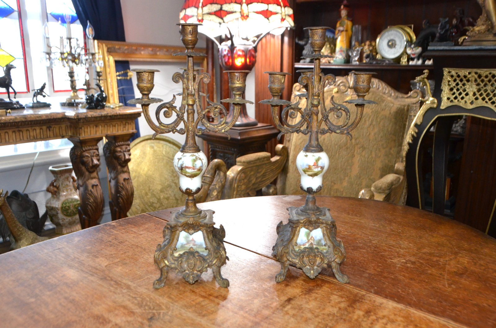 Pair 1800's French Louis XVI Ornate Candelabras Marti Et Cie Medaille D’Argent Pair 1800's French Louis XVI Ornate Candelabras Marti Et Cie Medaille D’Argent