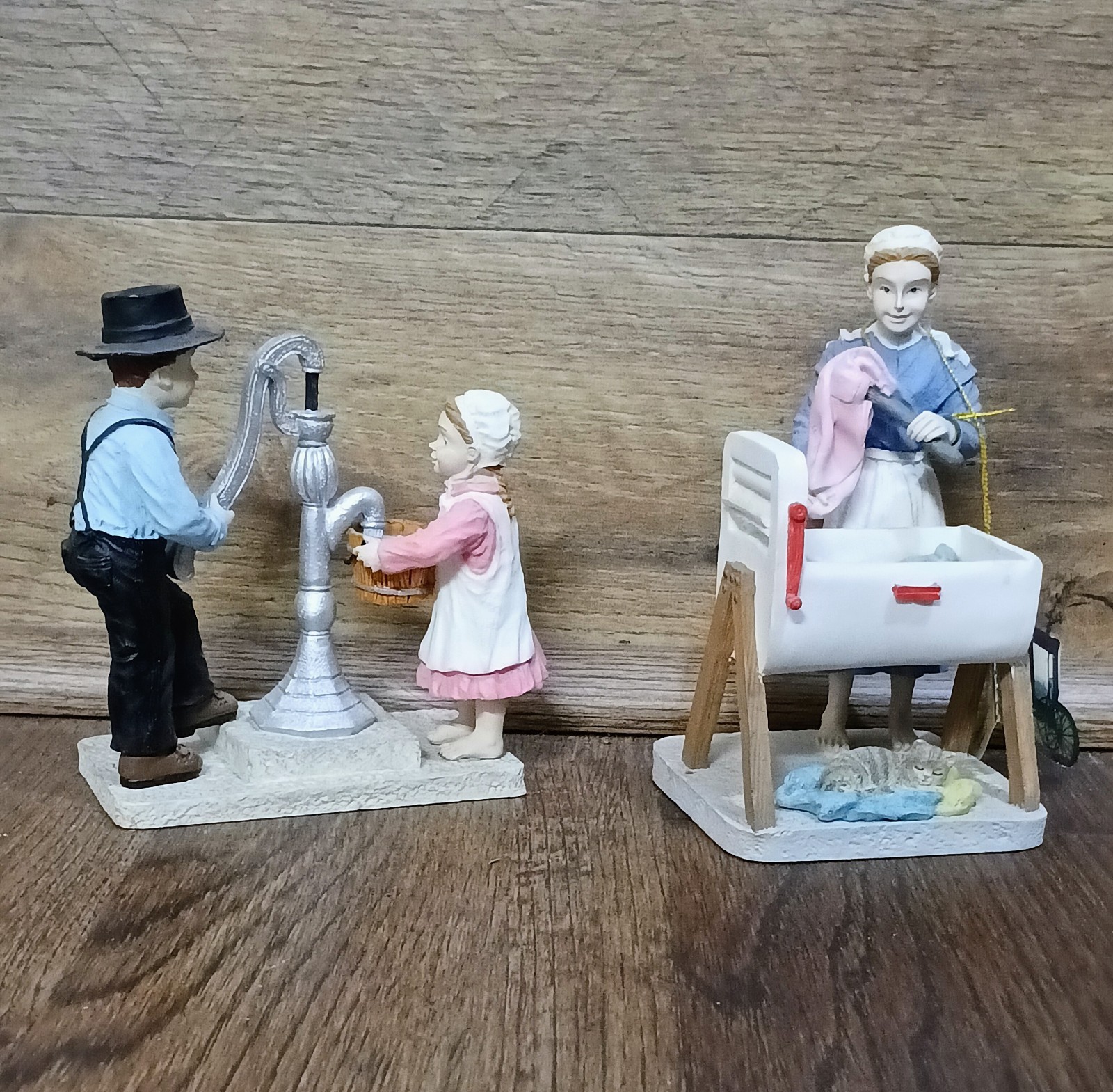 Vtg Banberry Amish Country Collection Figurine Lot Chore Time 611 Washday 614 