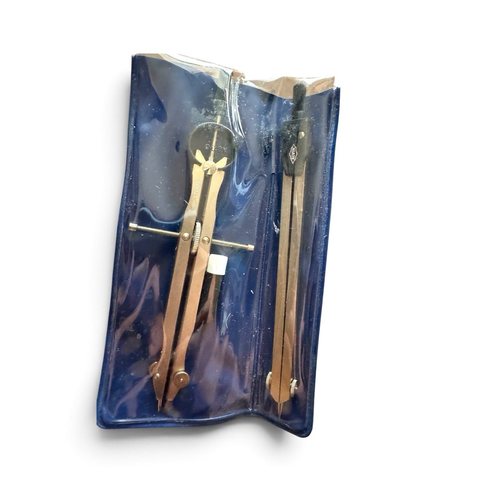 Vintage Alvin Germany Drafting Compass Divider Set Drawing Tools With Case