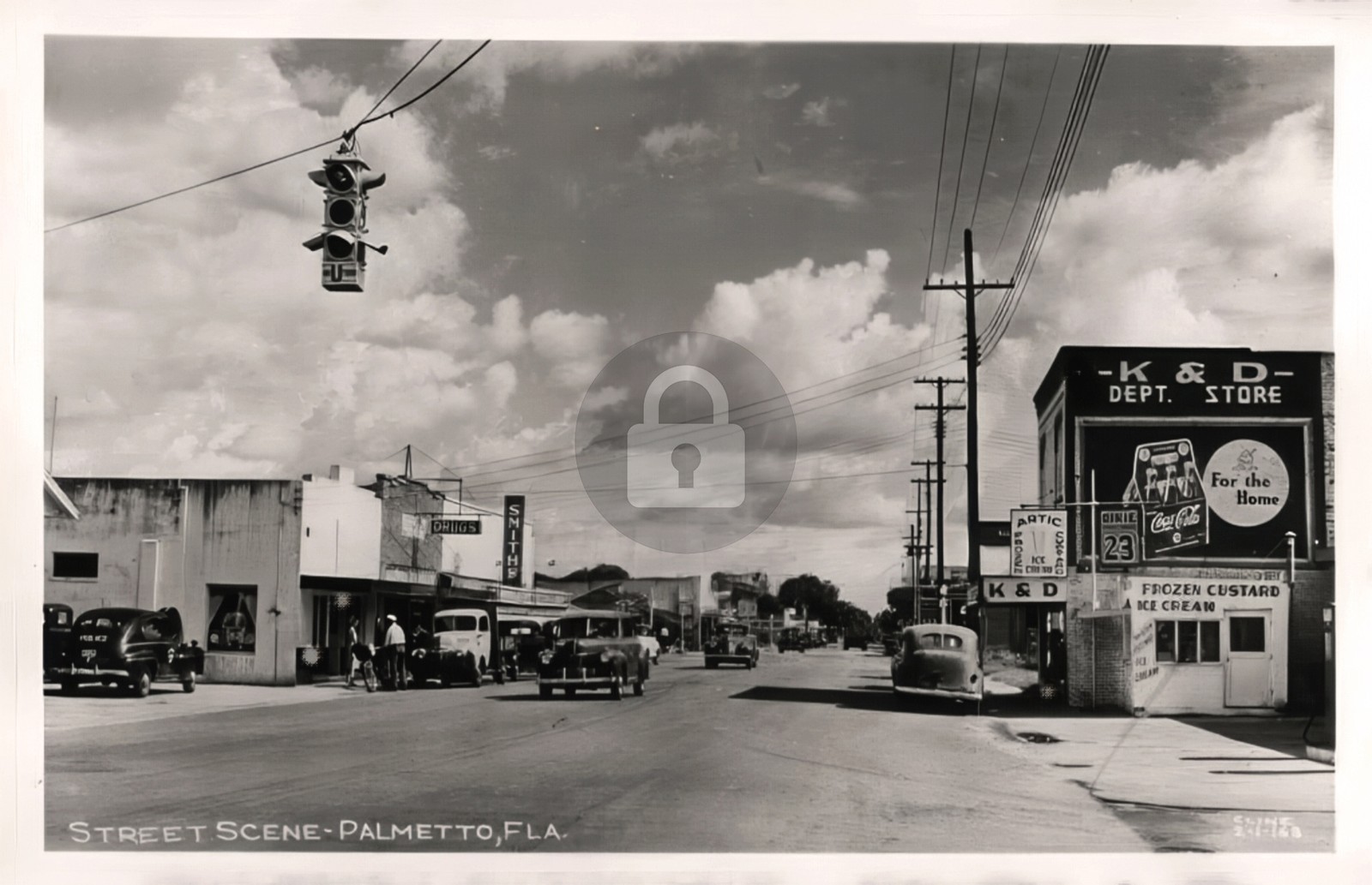 Street Scene Palmetto FL Cline Occupational RPPC Photo Postcard COPY