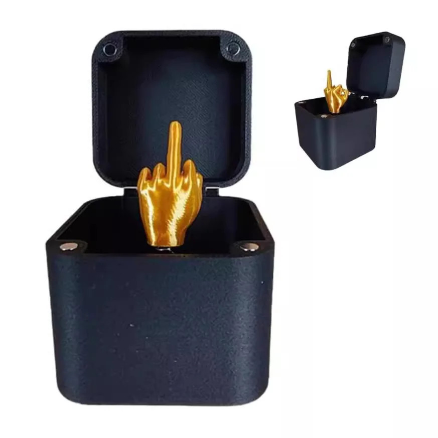 Funny Middle Finger Prank Gift Box Christmas Office Desk Home Decoration Gift