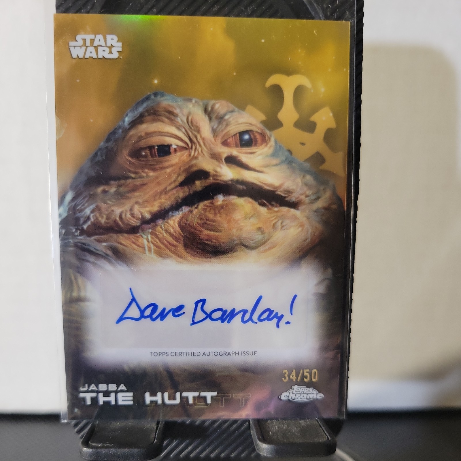 2025 Topps Star Wars Gold Chrome Refractor Jabba the Hutt David Barclay Auto /50