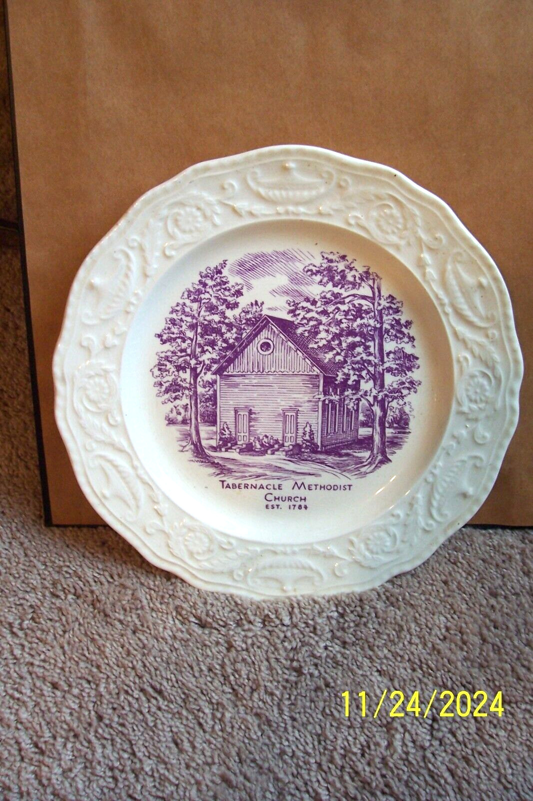 Tabernacle Methodist Church Plate - Made by Adam Antique of Steubenville