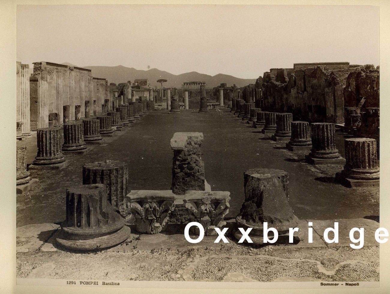 ROMAN EMPIRE RUINS POMPEII Albumen Photo 1880 Antiquities Greco Gladiator