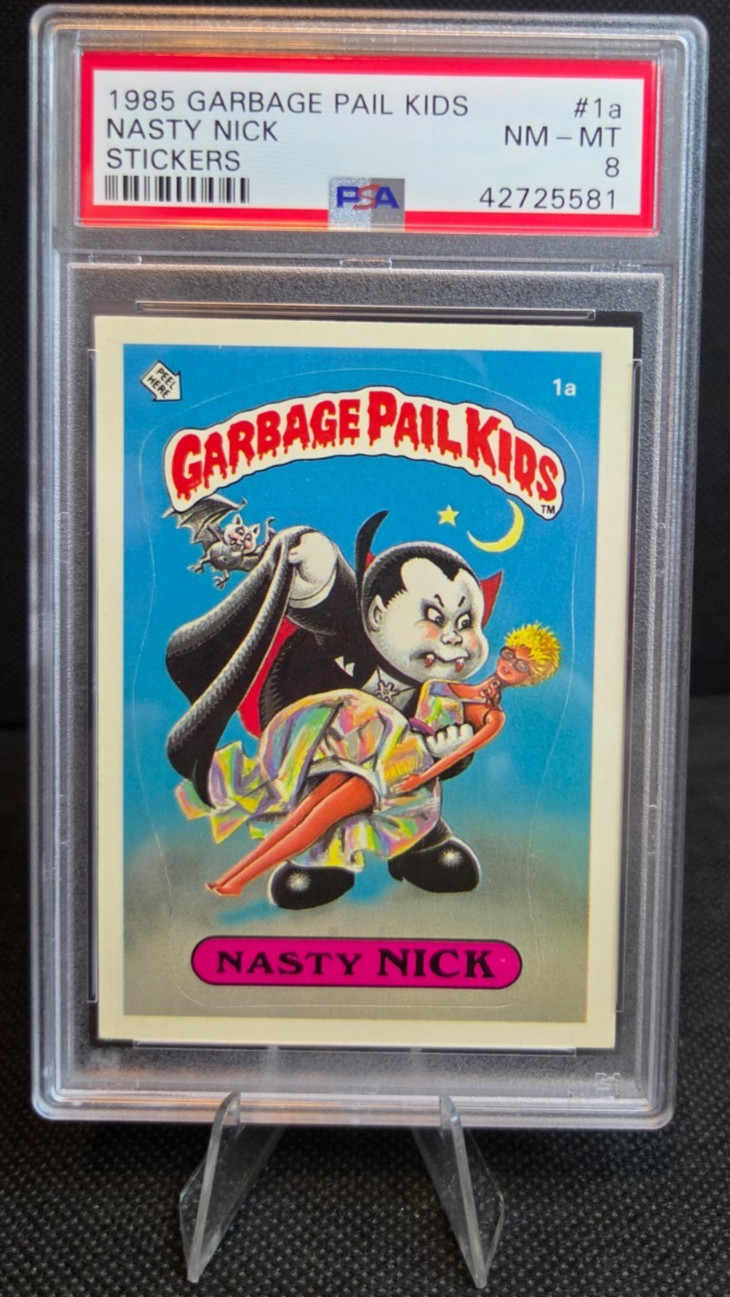 1985 Topps OS1 Garbage Pail Kids Series 1 Nasty Nick 1a Card PSA 8 NM-MINT 👀 9?