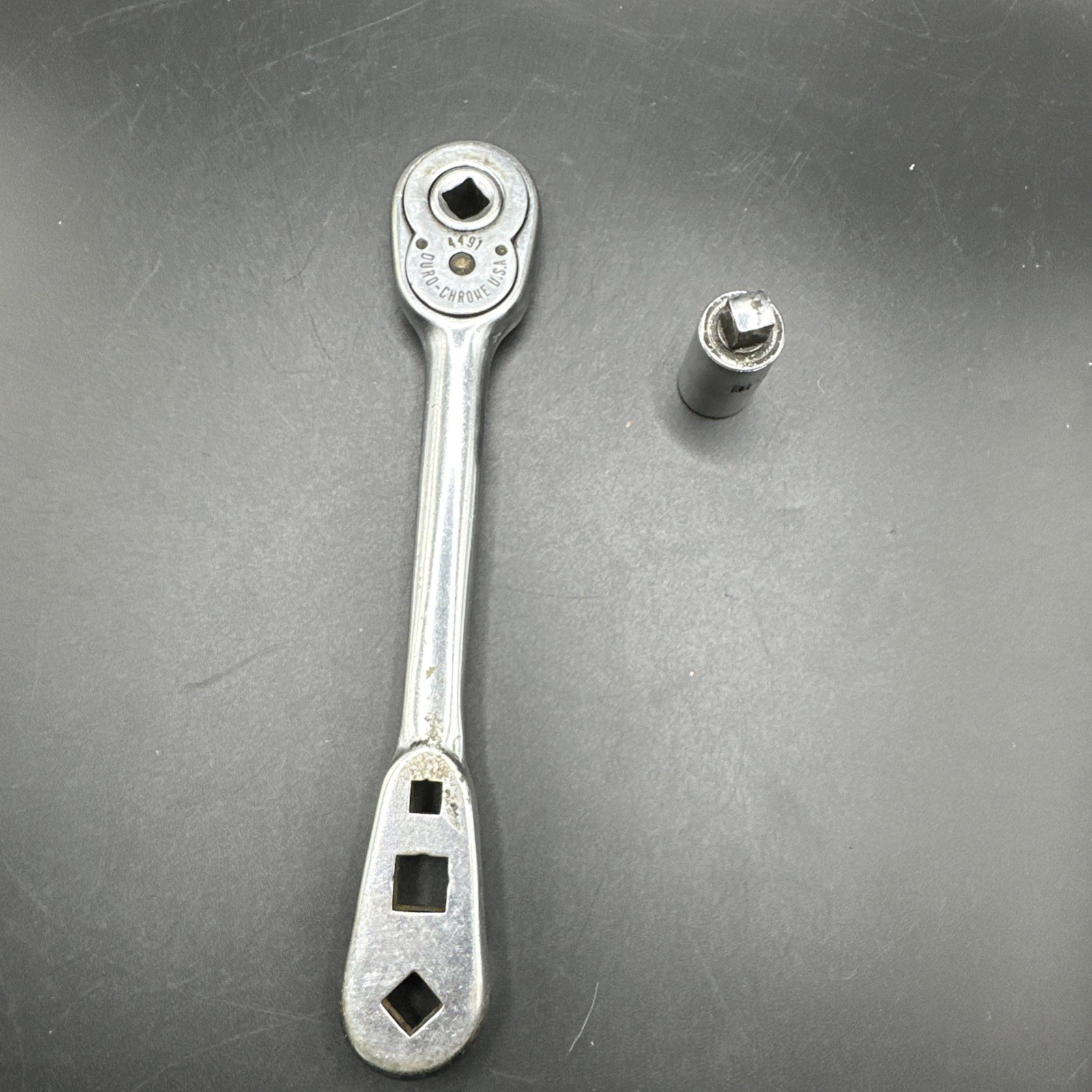 Vintage DURO-CHROME Ratcheting Refrigeration Wrench   4491