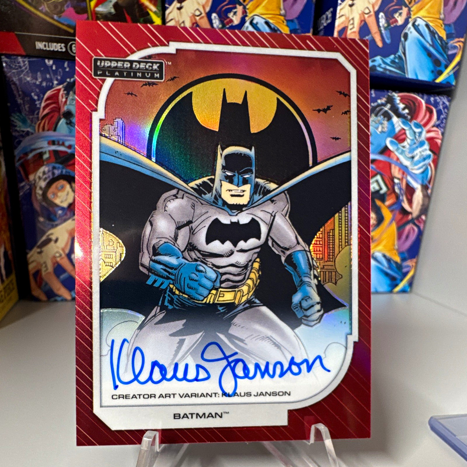 Upper Deck 2026 Platinum DC Batman #2 Creator Art Variant Red Rainbow Auto Upper Deck 2026 Platinum DC Batman #2 Creator Art Variant Red Rainbow Auto