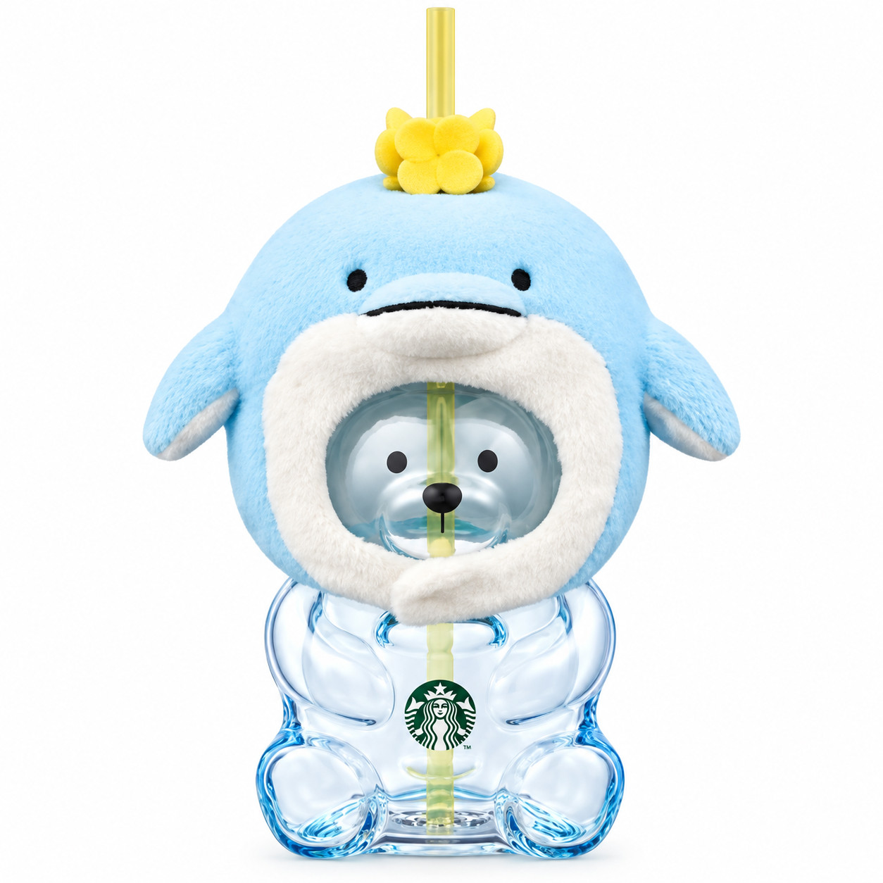 Starbucks Korea 2026 JEJU Dolphin Bearista Glass Cold Cup 591ml NEW