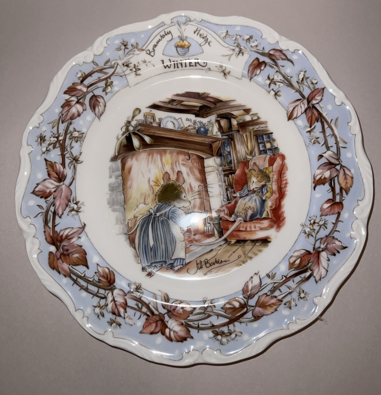 Vintage Royal Doulton Collectible Plate Winter 1982 Jill Barkworth 8”