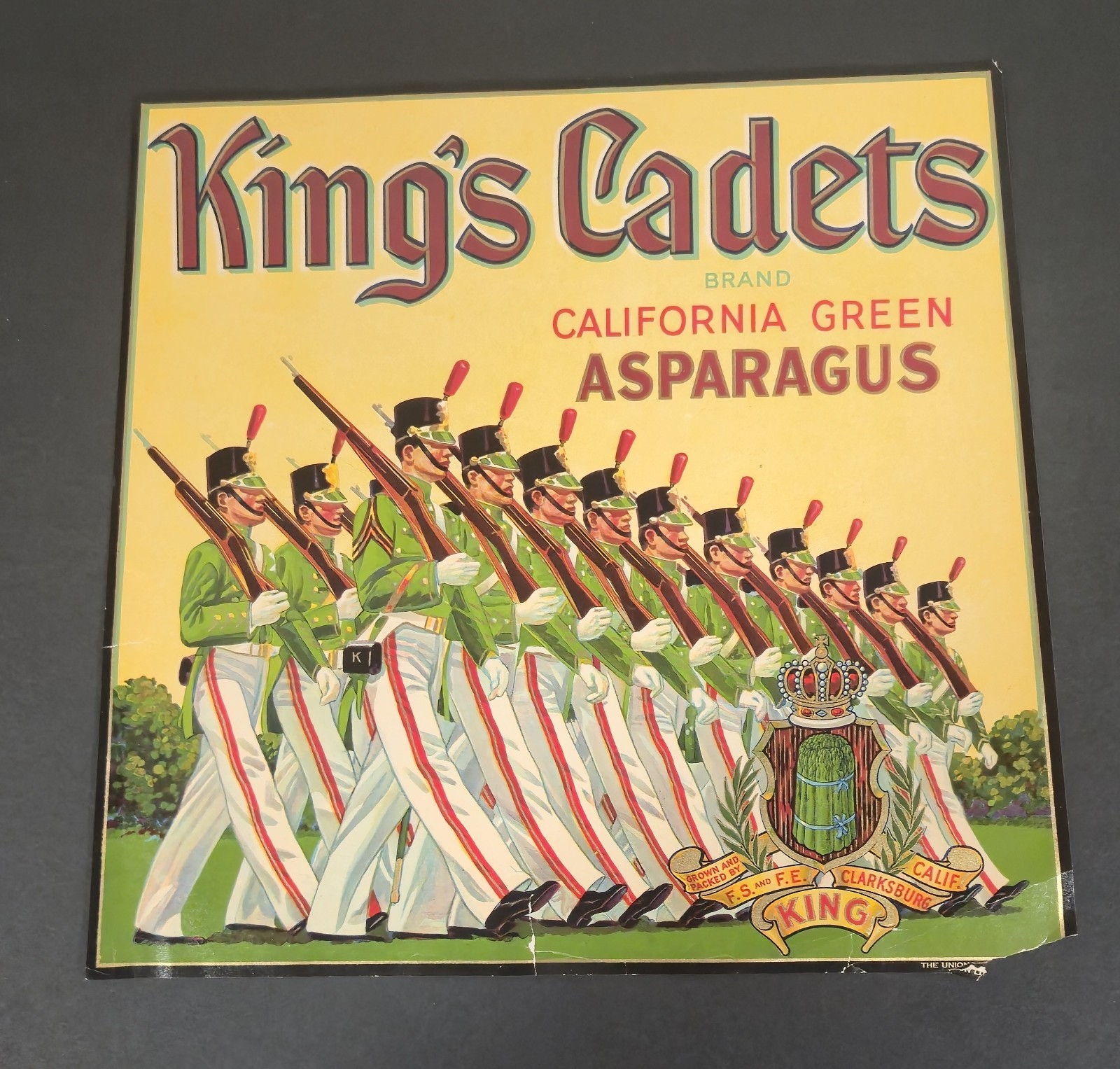 Vintage King’s Cadets California Asparagus Crate Label
