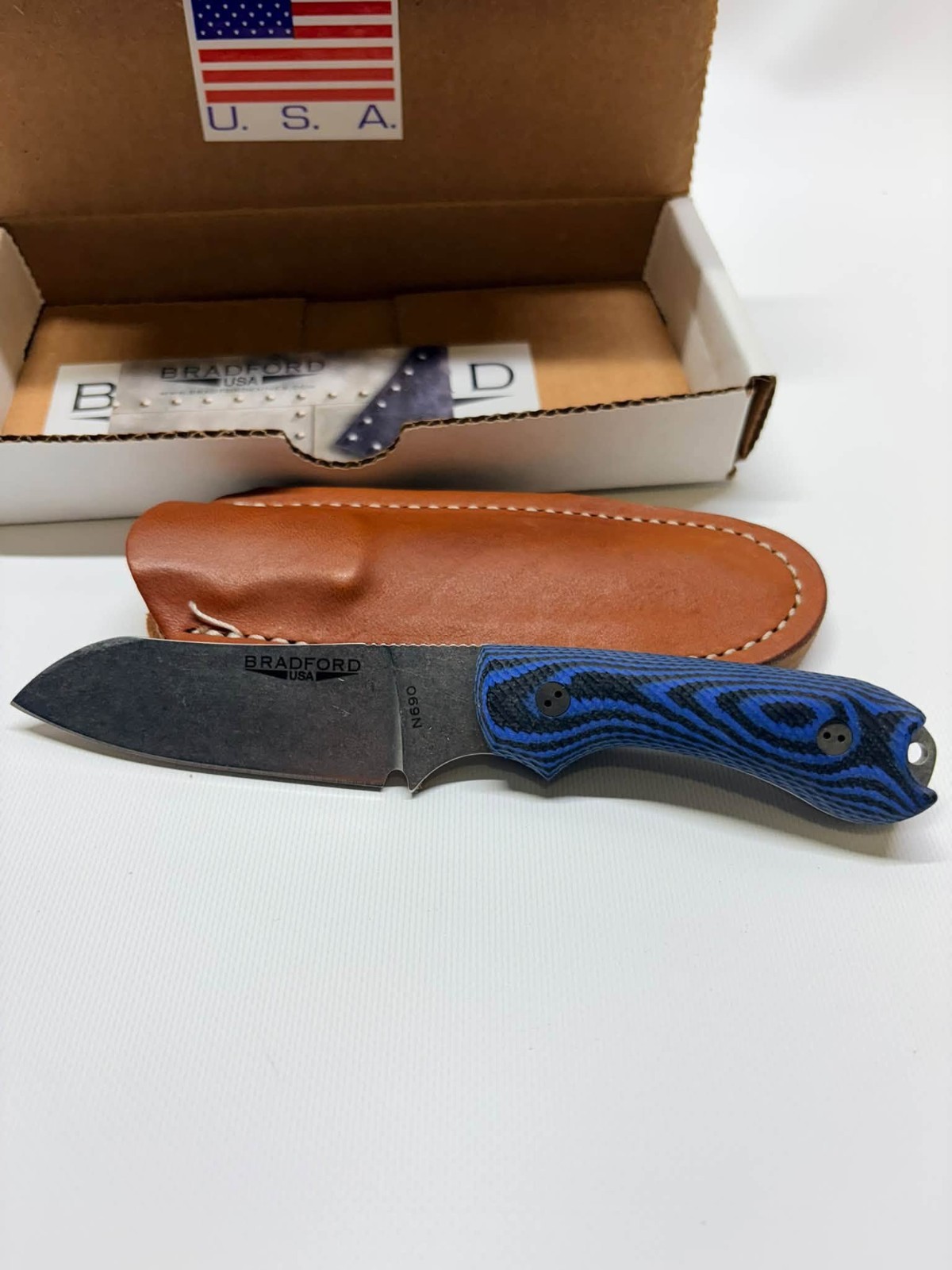 Bradford Guardian 3 Fixed Blade Knife G10 blue & black Handle full tang