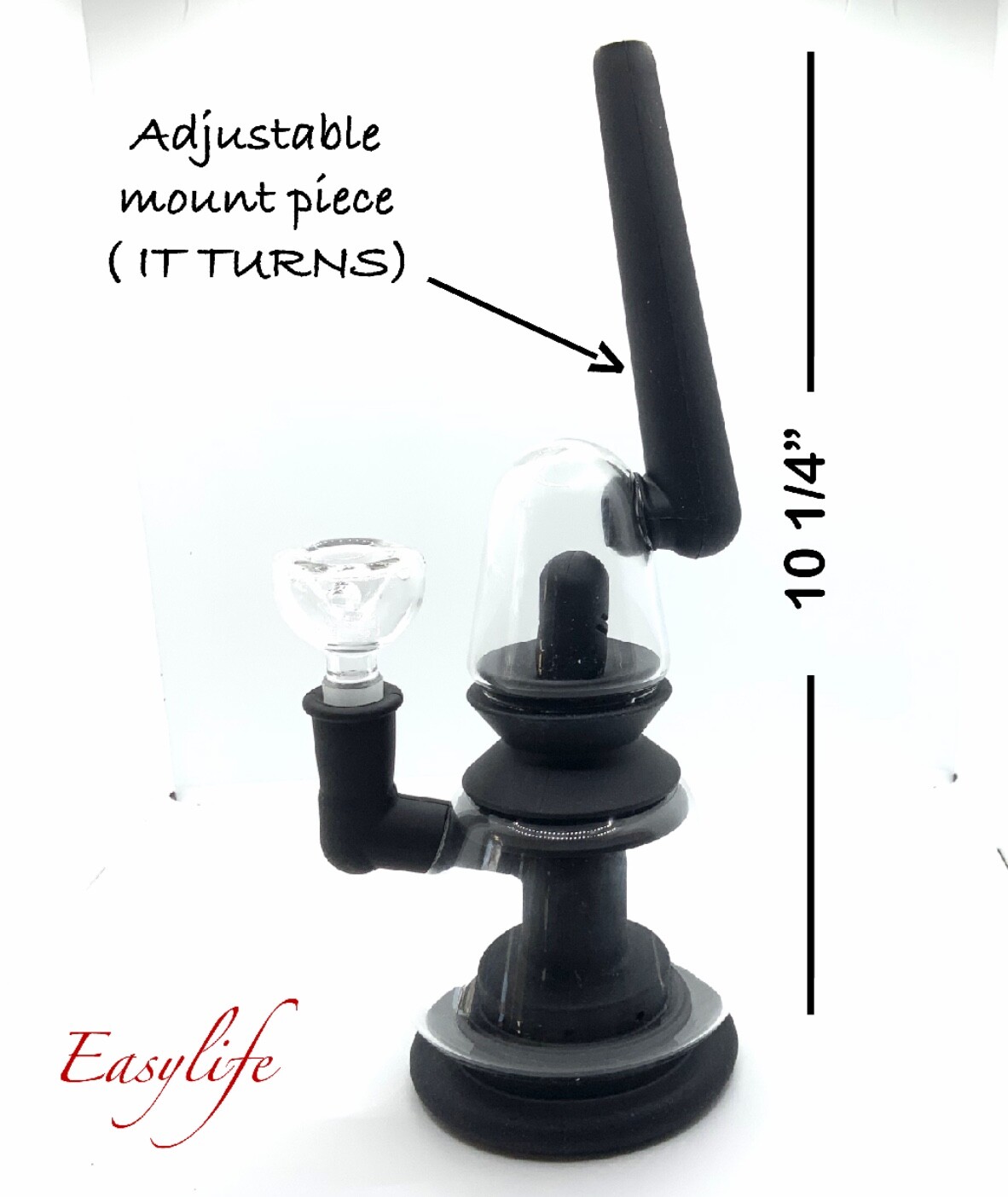 10 1/4 Inch Glass And Silicone Smoking Water Pipe Bong Bubbler  