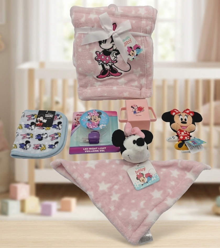 Disney Minnie Mouse Baby Essentials Bundle — 6 Pieces — Brand New with Tags