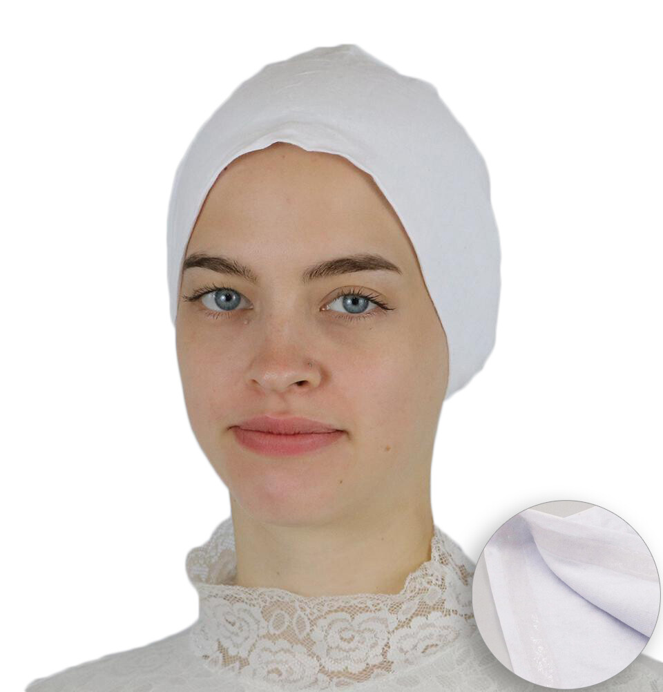 Muslim Women\'s Islamic Turkish Cap Modefa Non-Slip Cotton Bonnet - White