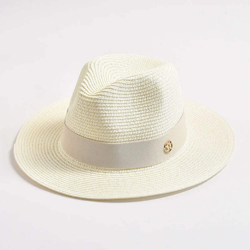 Summer Straw Hats for Women Men Panama Travel Beach Sun Hat Ribbon Decoration El
