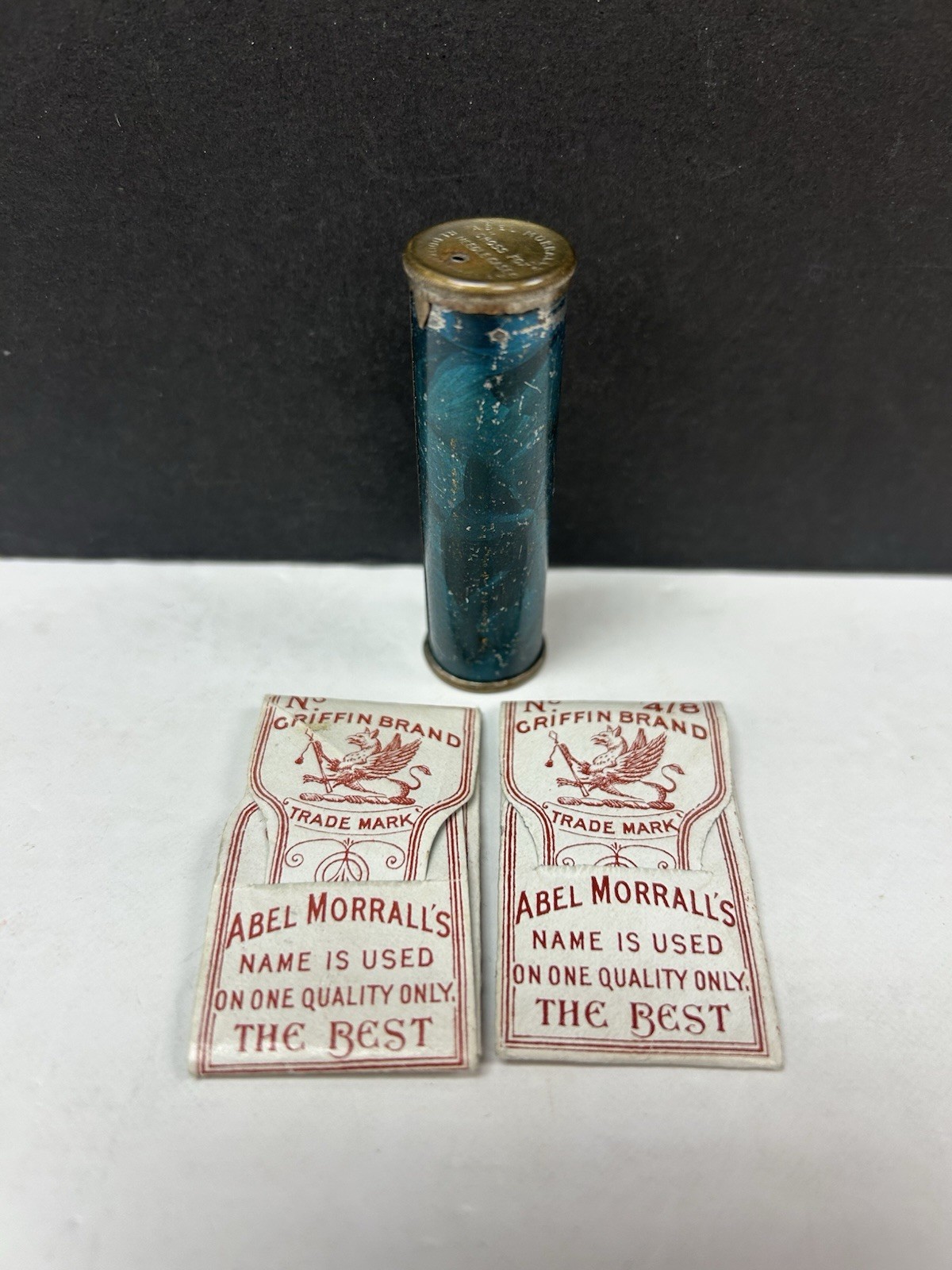 Antique 1910 Abel Morralls Cross Fox Needle Case England W/Needles