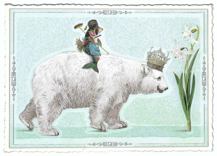 Tausendschoen Postcard Polar Bear Glitter postcrossing
