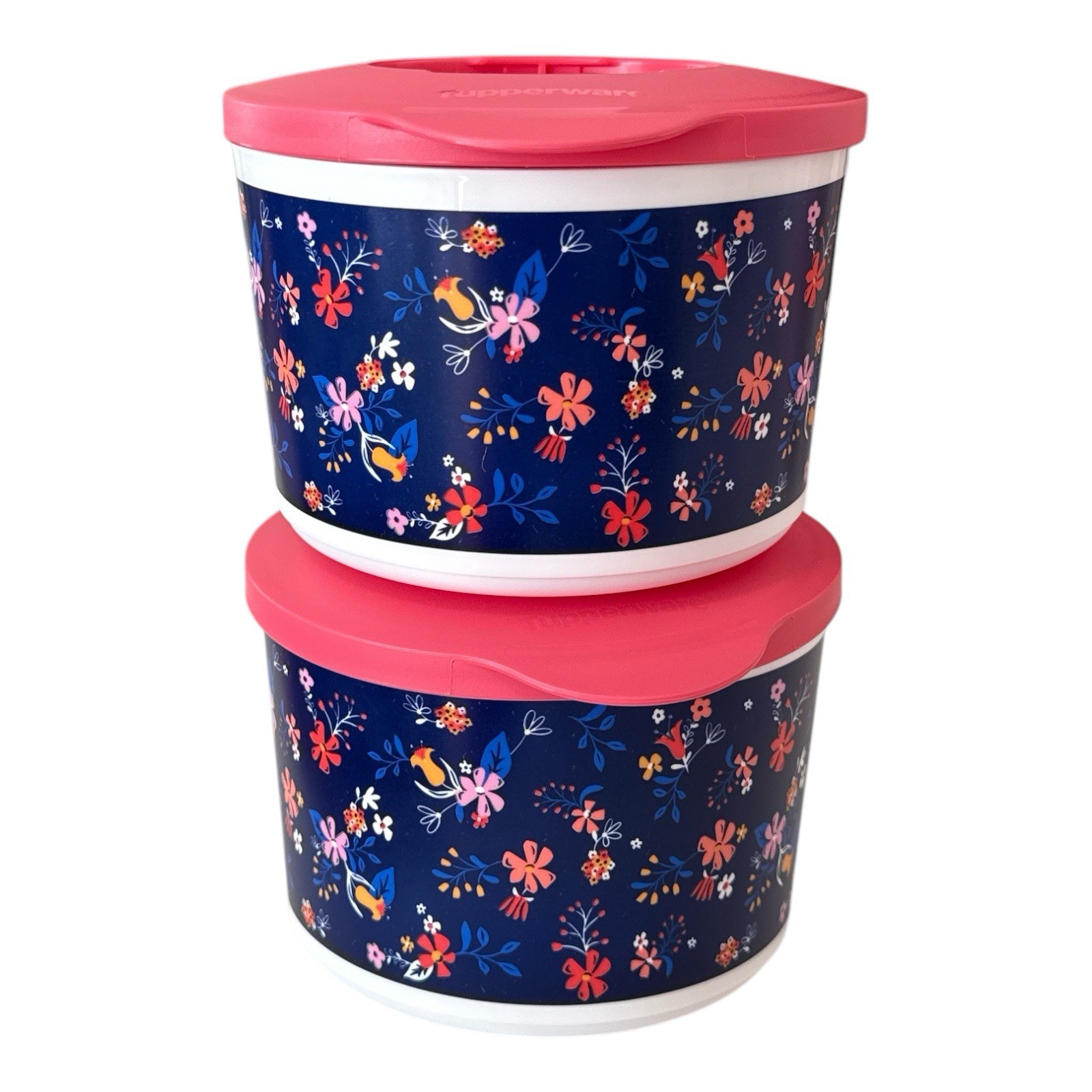 Tupperware - Falling for Floral with Seals/Lids - 2 Pc - Size 3.25 Cups each NEW