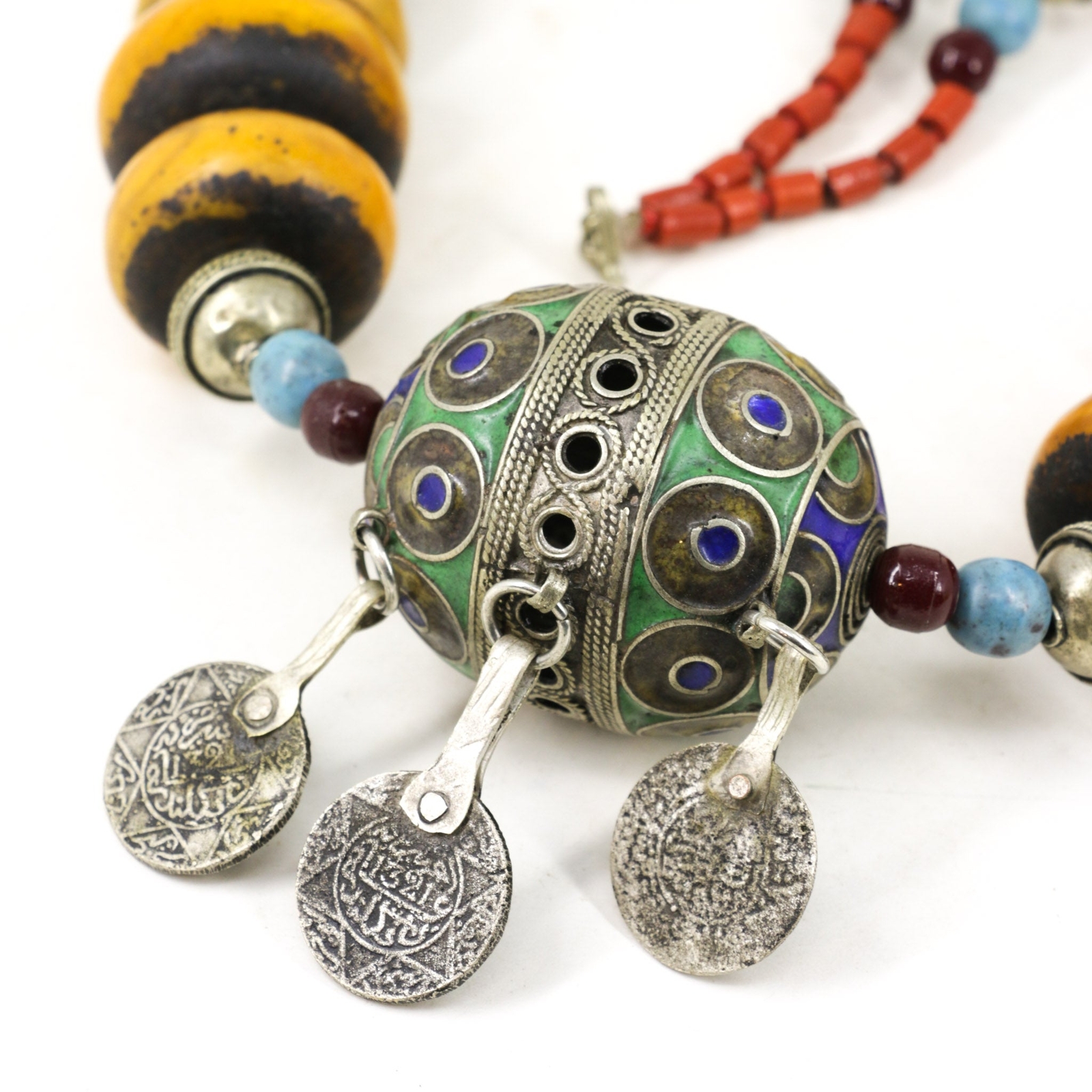 Berber Beaded Moroccan Necklace 30 Inch