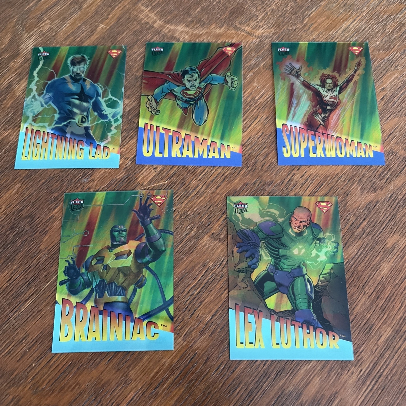 2026 Fleer Ultra Superman Lot of 5 Acetate Insert Cards