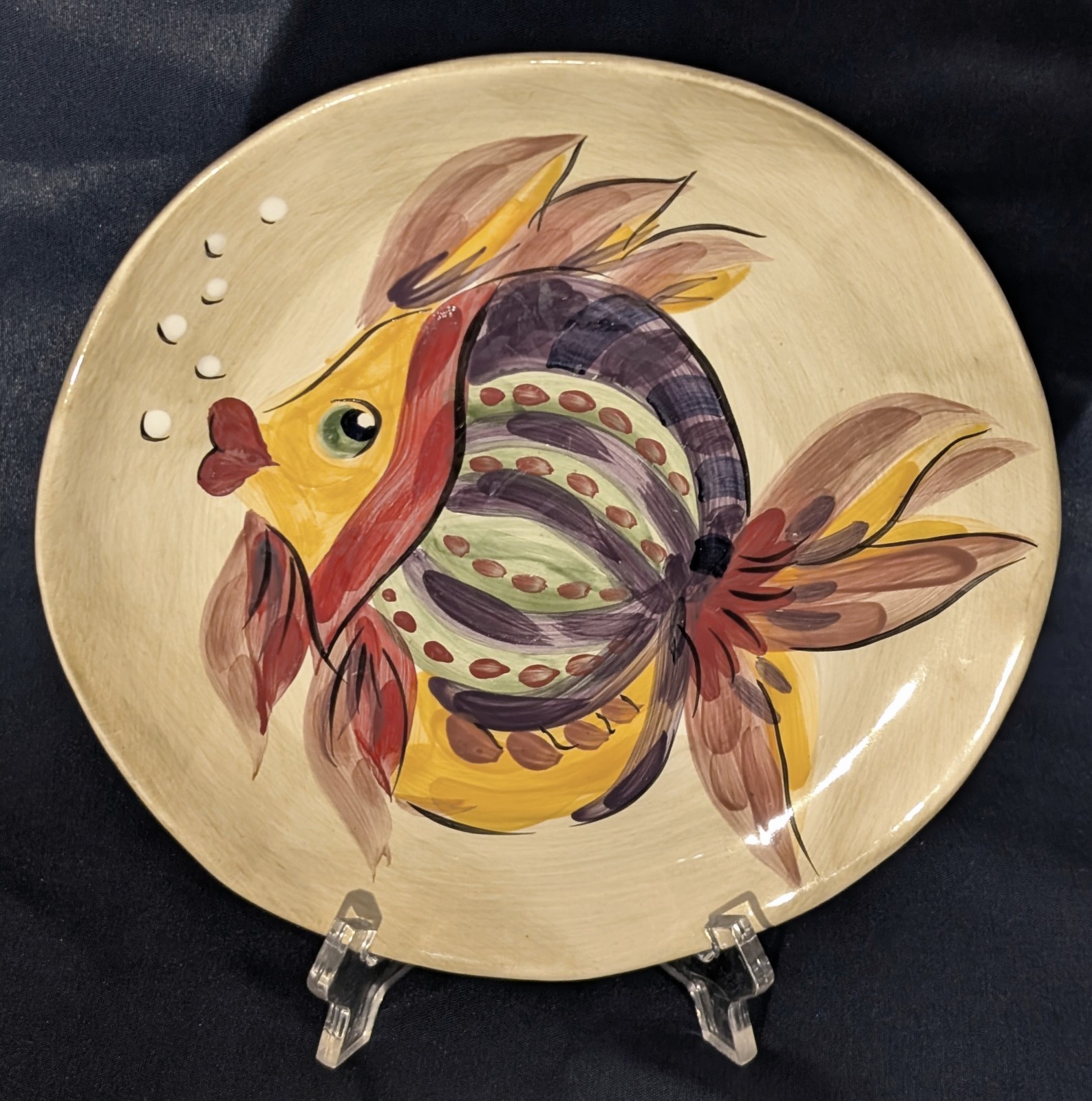 Rare Tabletops Unlimited Under the Sea Hand Painted Fish 8.375
